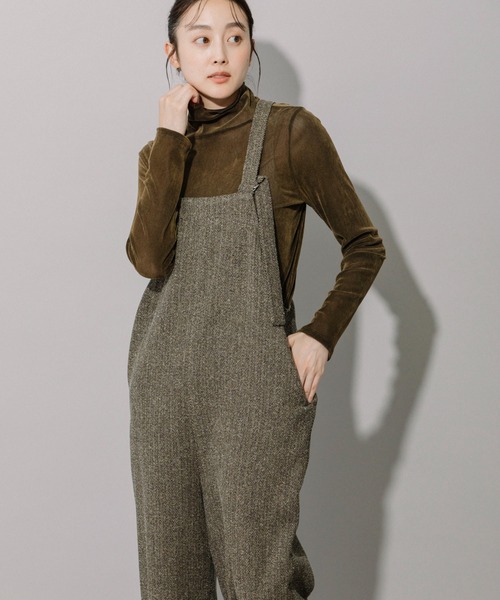T.japan ヘリンボーンサロペット サロペット ブラウン herringbone salopette - T. japan｜official online shop