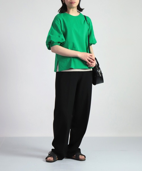 tシャツ 「 OWLEYE by domingo / アウルアイ 」 コットン天竺ボリュームスリーブトップス レディース OWLEYE by domingo tシャツ 「 / アウルアイ 」 コットン天竺