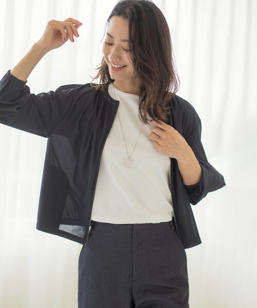 ジェイプレス　シアージャージーブルゾン　ストレート完売 J.PRESS ブルゾン アウター シアージャージー レディース