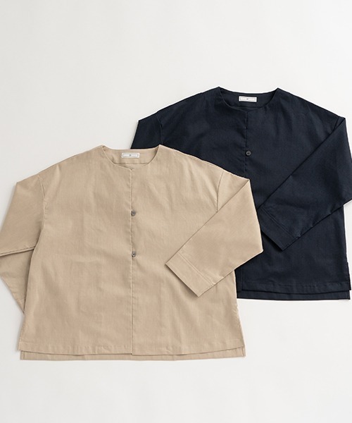 D ジャケット ノーカラージャケット ストレッチライトキャンバス