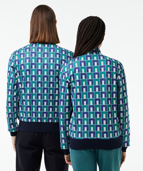 ラコステ　ジャケット　ネイビーグリーン　チェック　サイズ50 メンズL チェックバーシティジャケット | LACOSTE/ラコステ | 三越伊勢丹