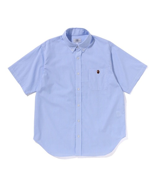 A BATHING APE シャツ ONE POINT STRIPE BD SHIRT メンズ