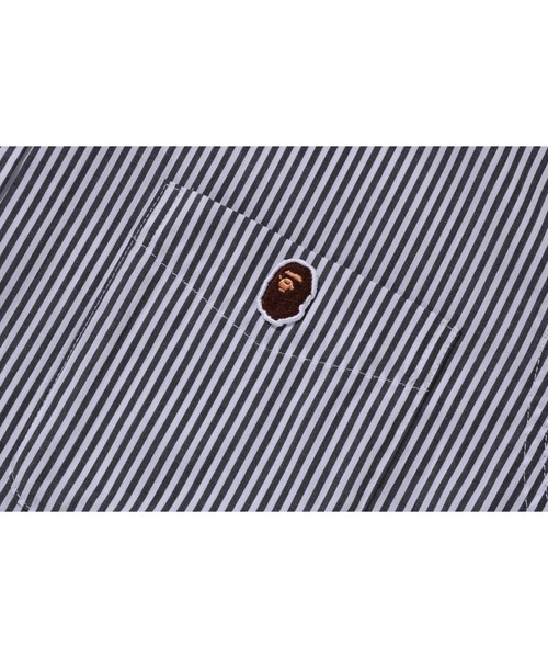A BATHING APE シャツ ONE POINT STRIPE BD SHIRT メンズ