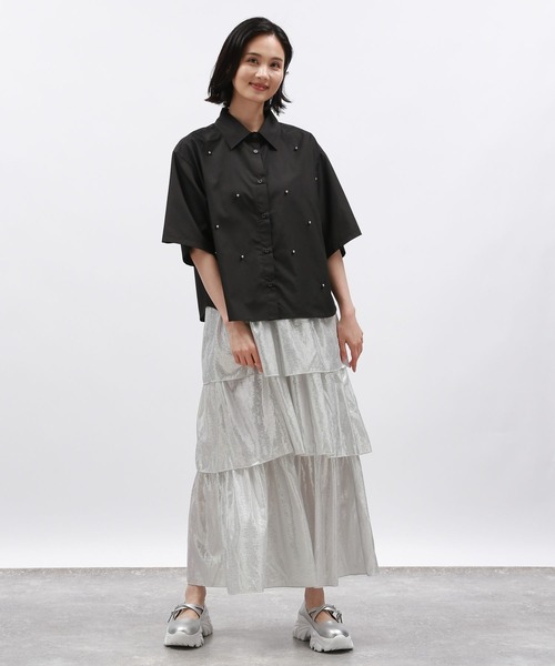 Maglie le casetto✨黒 半袖 Tシャツ　リボン　ブラウス 限界価格♡Maglie le casetto✨黒 半袖 Tシャツ リボンブラウス
