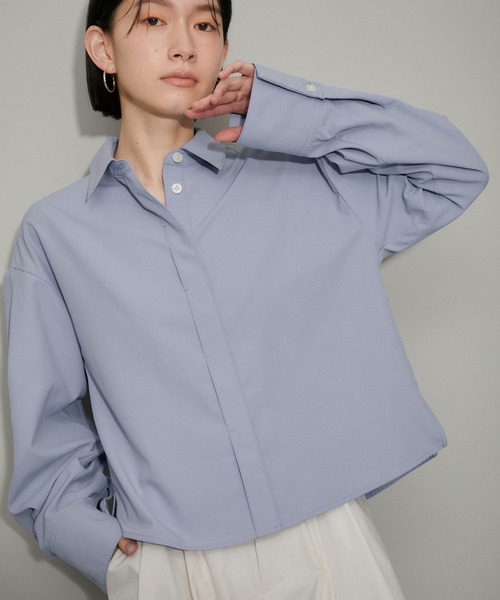 ブラウス シャツ 「ZOZO限定・多サイズ」タックスリーブクロップドシャツ「Made by ZOZO」 レディース