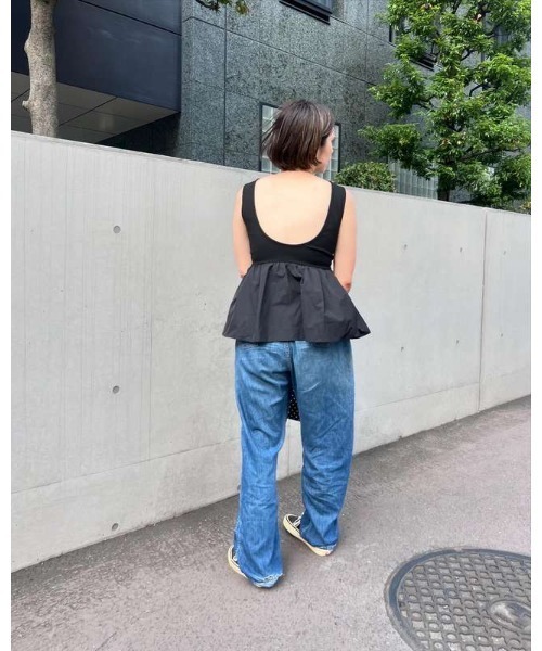 カップ付きペプラムカットソー　COEL　コエル　カットソー COEL Online Storeカップ付きペプラムカットソー(F ブラック): TOPS
