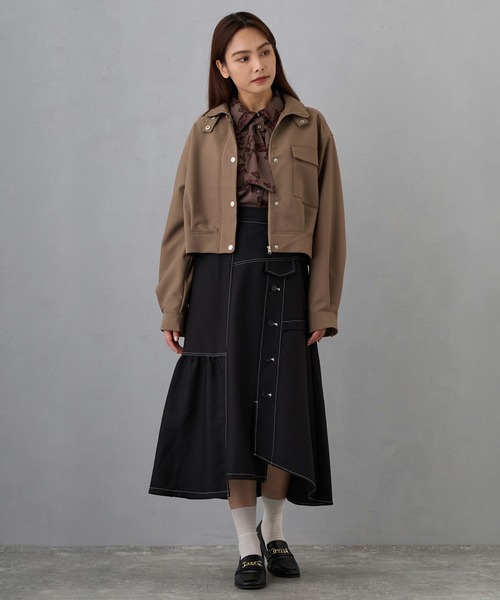 CINZIA ROCCA スタンドカラーパッパージャケット コート アウター スタンドカラーショートジャケット レディース