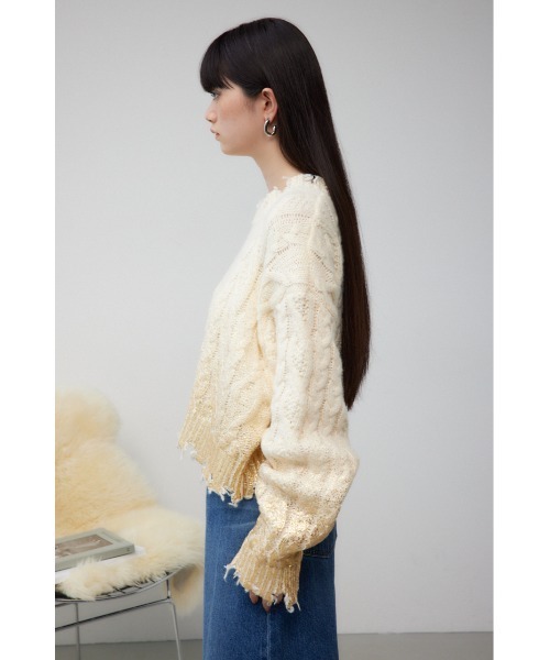AZUL BY MOUSSY（アズールバイマウジー） ニット セーター ダメージ箔