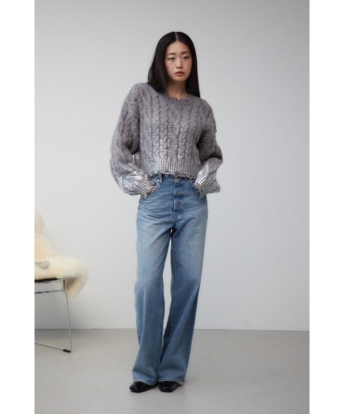 AZUL BY MOUSSY（アズールバイマウジー） ニット セーター ダメージ箔