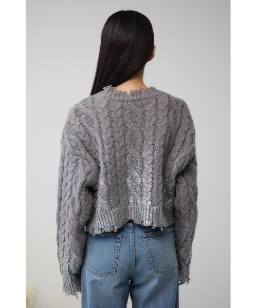 AZUL BY MOUSSY（アズールバイマウジー） ニット セーター ダメージ箔