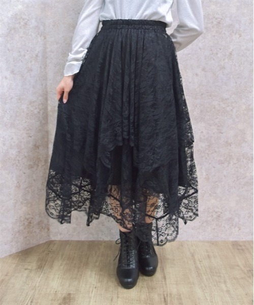 EMPORIO ARMANI✩レーススカート axes femme スカート ペチ付イレヘムレーススカート : ZOZOTOWN