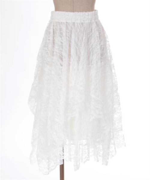 CHICWISH★イレヘムレースレイヤードラッフルスカート☆ axes femme スカート ペチ付イレヘムレーススカート : ZOZOTOWN