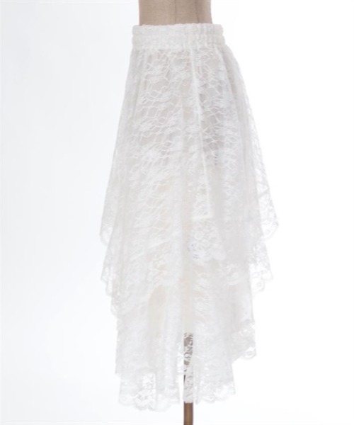 axes femme スカート ペチ付イレヘムレーススカート : ZOZOTOWN