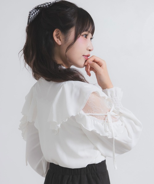 ブラウス シャツ ショルダーリボンブラウス レディース LIAN ブラウス シャツ 2WAYショルダーリボントップス レディース