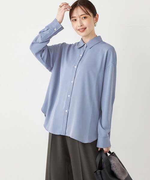 SHIPS Colors ブラウス シャツ Colors:「洗濯機可能」トロミ