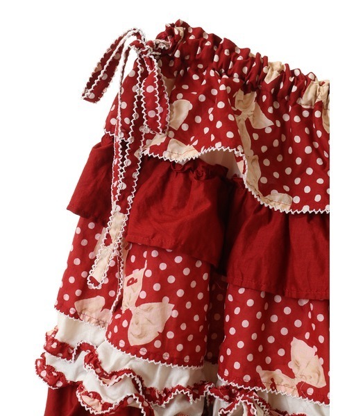 PINK HOUSE（ピンクハウス） スカート 水玉りぼんプリントパッチワーク