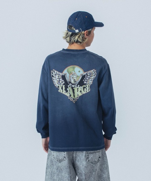 XLARGE tシャツ EAGLE WINGS TO THE WORLD L/S TEE メンズ