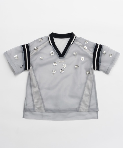 トップス PRANK PROJECT Bijou Mesh Top PRANK PROJECT ビジューユニフォームトップス / Bijou Uniform