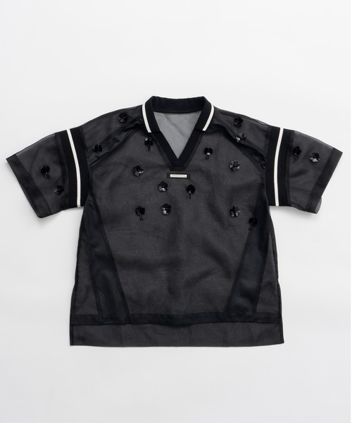 トップス PRANK PROJECT Bijou Mesh Top PRANK PROJECT ビジューユニフォームトップス / Bijou Uniform