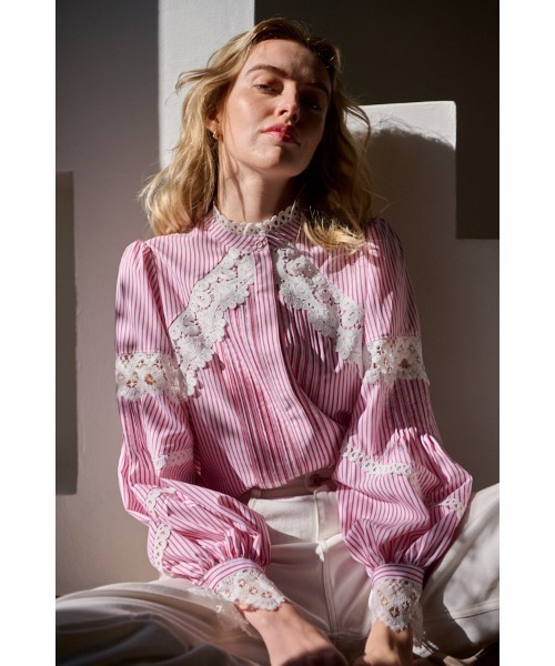 Estella.K ブラウス シャツ Bibi Lace-trimmed Blouse 切り替え