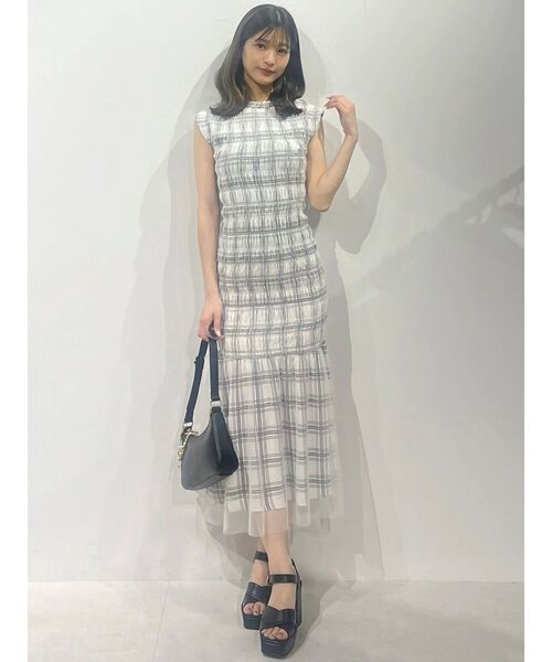 マーキュリーワンピ確認用 MERCURYDUO ワンピース シアーチェックシャーリングマーメイド