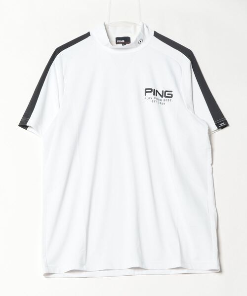 PING（ピン） シャツ ピンホールメッシュ半袖ハイネックシャツ メンズ