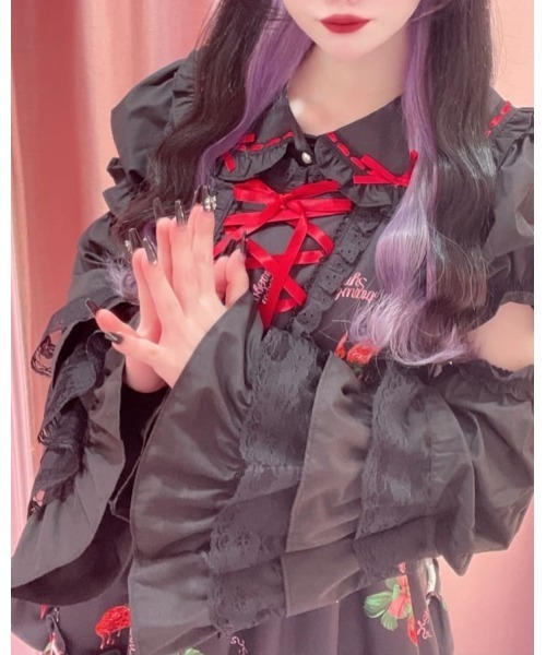 Ank Rouge はしごリボン姫袖ブラウス ピンク Ank Rouge ブラウス シャツ はしごリボン姫袖ブラウス