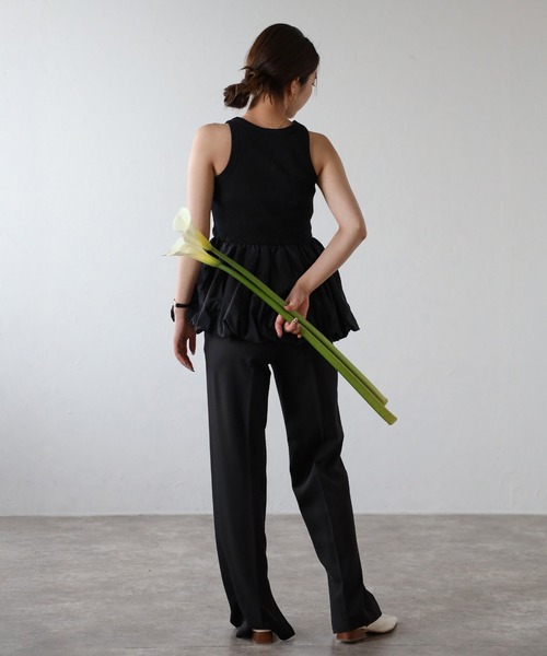 Knit Dockingバルーンノースリーブトップス ENC タンクトップ ノースリーブ 「動画あり」docking padded balloon