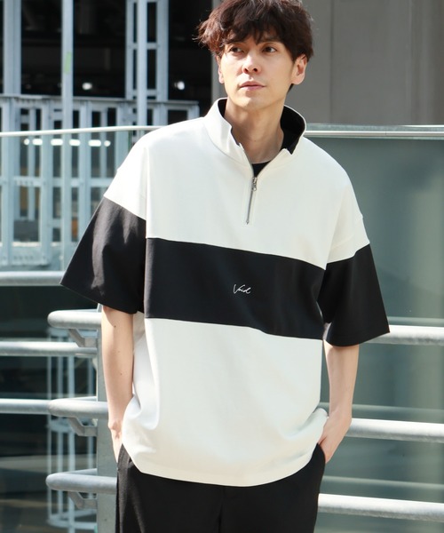 tシャツ パネルハーフZIPロゴＴ / 283481 メンズ | LAKOLE