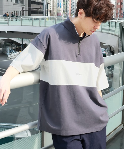 tシャツ パネルハーフZIPロゴＴ / 283481 メンズ | LAKOLE | 03