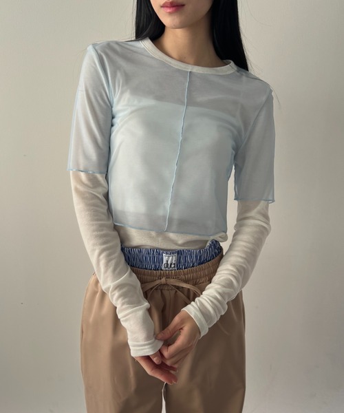 duei（デュイ） tシャツ シアーレイヤードロングスリーブトップス
