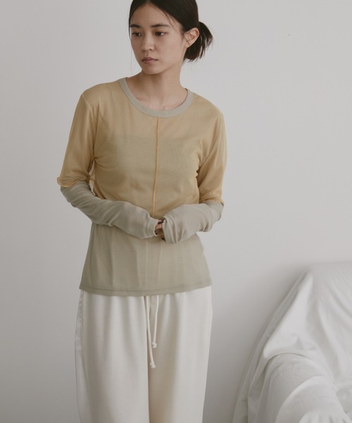 duei（デュイ） tシャツ シアーレイヤードロングスリーブトップス