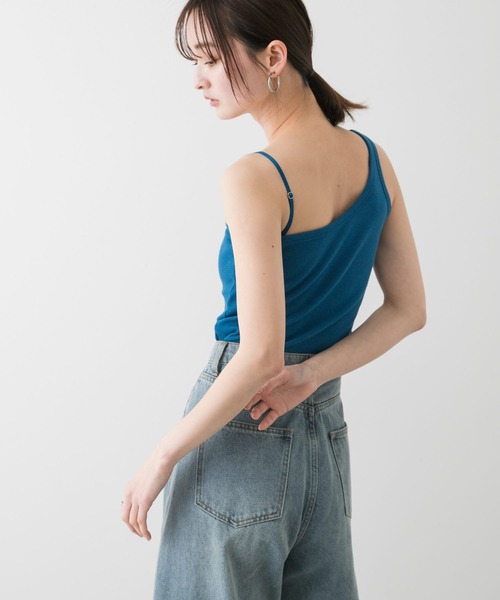 Be You 【 One Shoulder Rib Top Women 】 ファッション レディースファッション トップス タンクトップ レディース タンクトップ レディース インナー アシンメトリー トップス