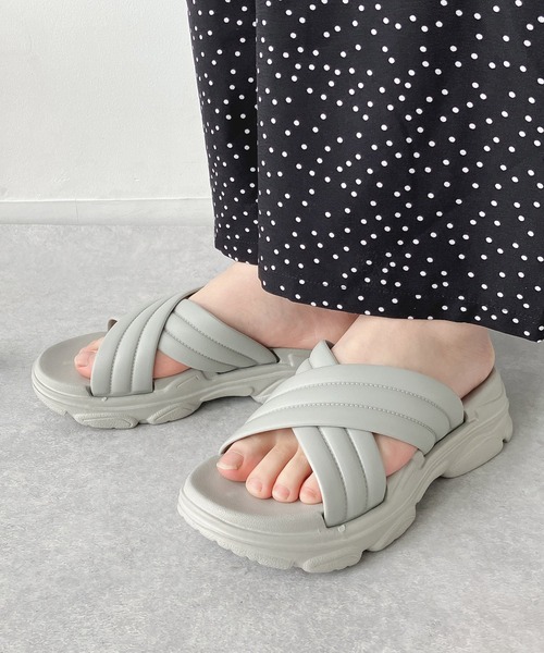 AS KNOW AS（アズノゥアズ） 厚底 サンダル 夏 EVAクロスサンダル