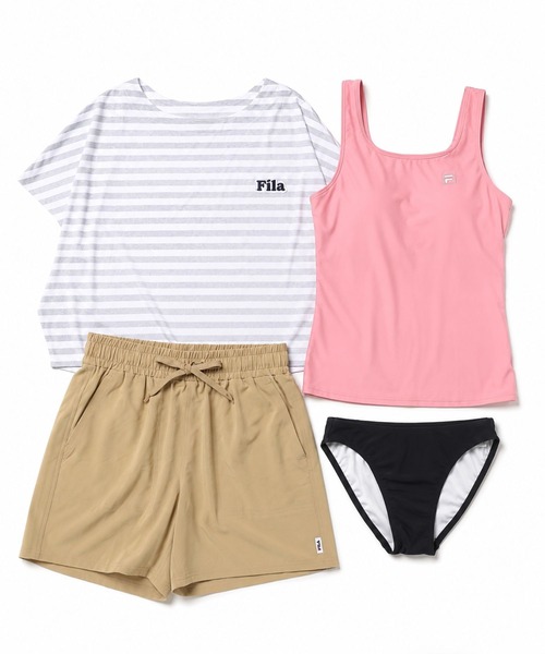 FILA（フィラ） 水着 Tシャツ+タンキニ4点セット水着 レディース 