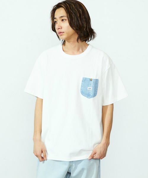 READY MADE ポケットTシャツ ダメージ Lサイズ Lee tシャツ Lee/リー デニムポケットTシャツ/半袖Tシャツ