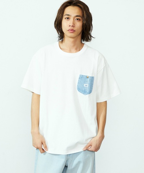 tシャツ 「CROSSOVER」DENIM POCKET T-SHIRT / クロスオーバー デニム ポケット Tシャツ レディース CROSSOVER》DENIM POCKET T-SHIRT / クロスオーバー デニム
