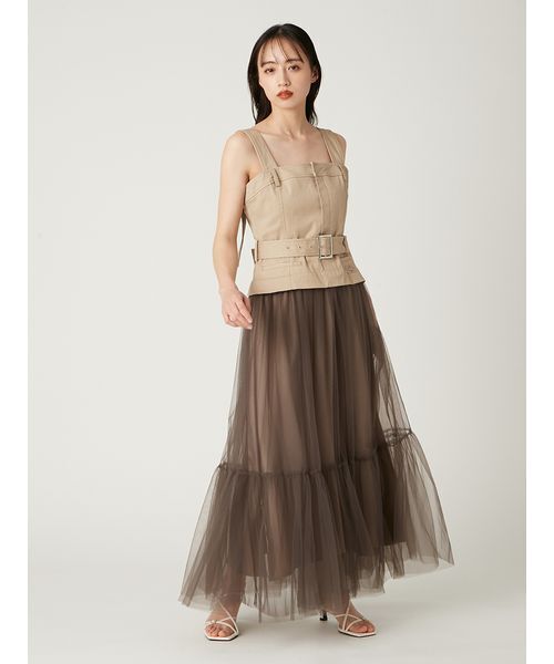 FRAY ID ベージュチュールドレス 楽天市場】【SALE／45%OFF】チュール&レースドレス FRAY I.D
