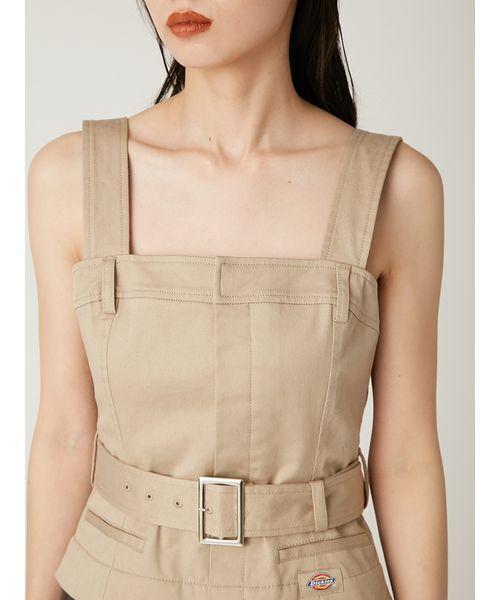 【FRAY I.D｜Dickies】チュールコンビジャンパードレス FRAY I.D｜Dickies】チュールコンビジャンパードレス(マキシ