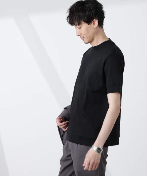 NANO universe tシャツ 「FORMAL JERSEY」モックネック