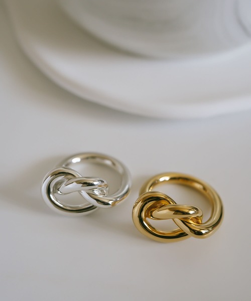 金属ベルトリンク シルバー ゴールド 指輪 リング シルバー925 ごつめ 金属アレルギー対応「obliga