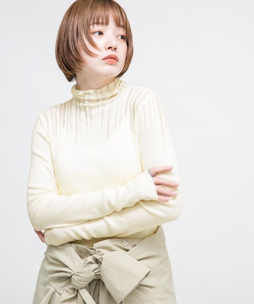 「KBF」 タートルネックニット ONE ホワイト レディース_画像6