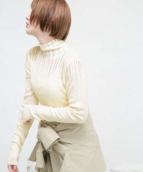 「KBF」 タートルネックニット ONE ホワイト レディース_画像7
