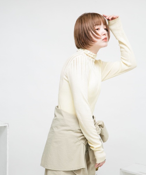 「KBF」 タートルネックニット ONE ホワイト レディース_画像9