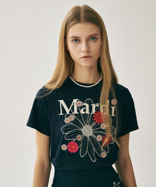 Mardi Mercredi tシャツ SLIM TSHIRT FLOWERMARDI BLOSSOM