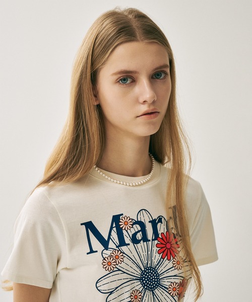 Mardi Mercredi tシャツ SLIM TSHIRT FLOWERMARDI BLOSSOM