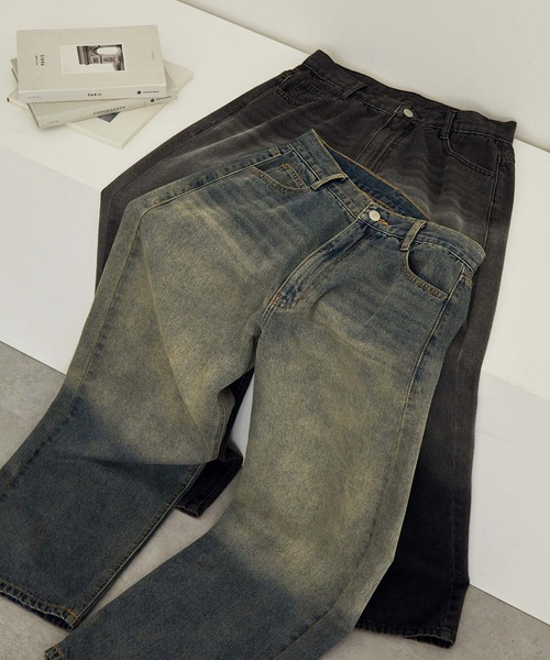 [nui nullu] обработка Denim брюки M голубой женский 