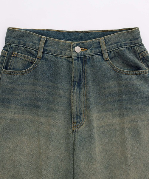 [nui nullu] обработка Denim брюки M голубой женский 