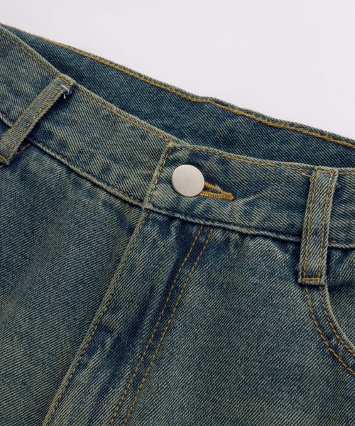 [nui nullu] обработка Denim брюки M голубой женский 
