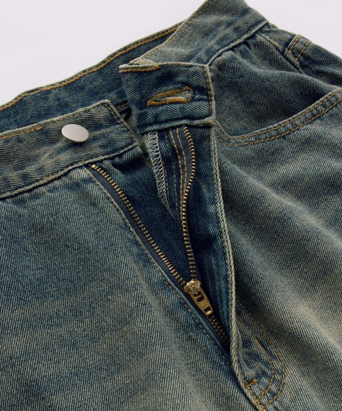 [nui nullu] обработка Denim брюки M голубой женский 